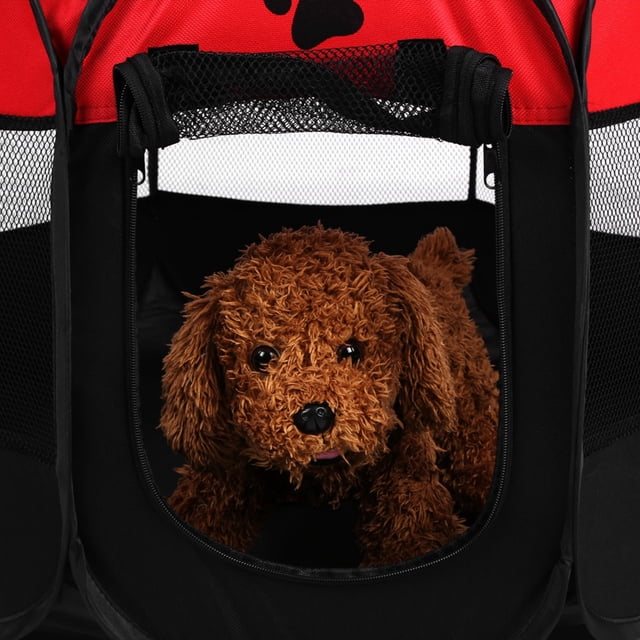 Mesh mascota gato perro portátil Caza Plegable Ejercio y Tapa de JUEGO MESH CUBIERTA Interior/Exterior Uso Rojo
