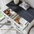 thumbnail image 2 of EDX 44" Farmhouse 6-Drawer Dressers for Bedroom and Living Room Storage, Stylish Wood Chest of Drawers, White, 2 of 5