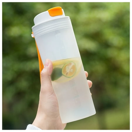 

Portable Graduated Water Bottle with Handle Leakproof for Daily Fitness Gym Use White 350ml
