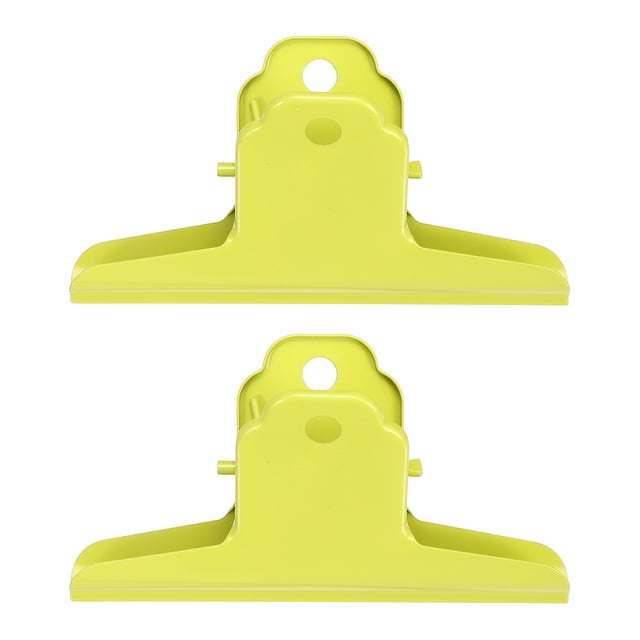 Uxcell 2Pcs Clips de Carpeta Extra Grande, 3.9" Clips de Metal para Papel, Manualidades, Pinturas, Fotos, Snacks, Alimentos, Beige