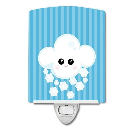 

Caroline s Treasures BB7158CNL Weather Snowing Face Ceramic Night Light 6x4x3 multicolor