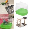 Bird Perch with 2 Feeding Cups Bird Clean Box Cockatiel Cage Accessories