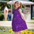 thumbnail image 5 of Naloa Purple Glitter Girls Sleepwear, Night Sleep Dress, Pajamas, Little Kids Toddler Nightgown-Medium, 5 of 6