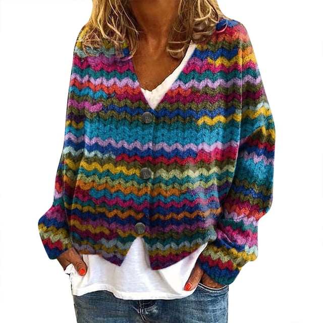 Cardigan Manteau Cape Décontracté à Imprimé Abstrait de Noël pour Femmes