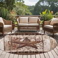 thumbnail image 4 of Texas Star Vintage Round Area Rug 8Ft Washable Large Circle Rugs for Living Room Dorm, Brown Retro Art Red Berry Wooden Non-Slip Carpet Floor Mats Indoor Outdoor Carpet Runner Aesthetic Home Decor, 4 of 8