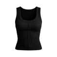 thumbnail image 4 of CHENHANN Women's Built-in Bra Tank Top Low Neck Wide Straps Sleeveless Undershirt L, 4 of 4
