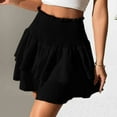 thumbnail image 2 of Fgnfyis Women's Summer Short Skirts High Waist Ruffle Hem Skirt Casual Mini Skirts Solid Color Versatile Skirts for Women Basic Black L, 2 of 7