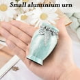 thumbnail image 4 of XIUDA Small Urn for Ashes, 2.8 Inch Aluminum Keepsake Cremation Urn for Human, Family Sharing Urns - Mint Green, 4 of 6