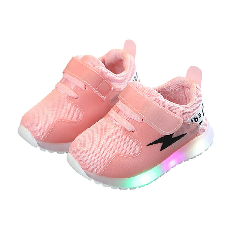 Toddler Girl Shoes Size 28 4.5 Years Children Boys Light Luminous Sport Toddler Sneakers Pink - Walmart.com