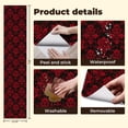 thumbnail image 5 of Peel and Stick Wallpaper Red Black Floral Damask Ornate Baroque Design Wall Mural 23.6in x 9.8ft Self Adhesive Removable Wall Paper Renter Friendly Wallpaper for Nursery Bedroom Cabinets, 5 of 8