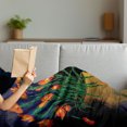 thumbnail image 3 of Flower Soft Flannel Fleece Throw Blanket, Oil Painting Composition with Botanical Vase Design Weathered, Cozy Plush for Indoor and Outdoor Use, 50" x 60", Vermilion Blue, by Ambesonne, 3 of 5