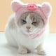 thumbnail image 5 of KAKOWELY Gorro para mascota, transpirable, suave, para disfraz de gatito pequeño, gorro para mascota, estilo cerdo, 5 of 5