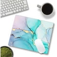thumbnail image 2 of Mouse Pad, Green Marble Mouse Pad, Square Washable Cloth Personalized Mouse Mat with Design, Gaming Office Home Non-Slip Rubber Base Computer Mousepad, 2 of 12