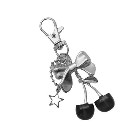 Fogun Elegant Cherrys Purse Charm Portable Accessory for Women with Easy Attach Keyrings for Handbags and Backpacks Ornament