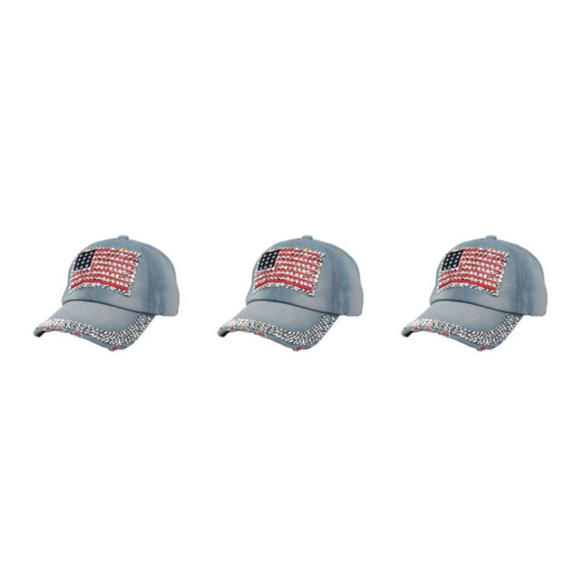 maskred Casquette de Baseball Multicolore avec Sangle Réglable pour la Protection Solaire à la Mode Chapeau en Polyester Denim 2 3Set