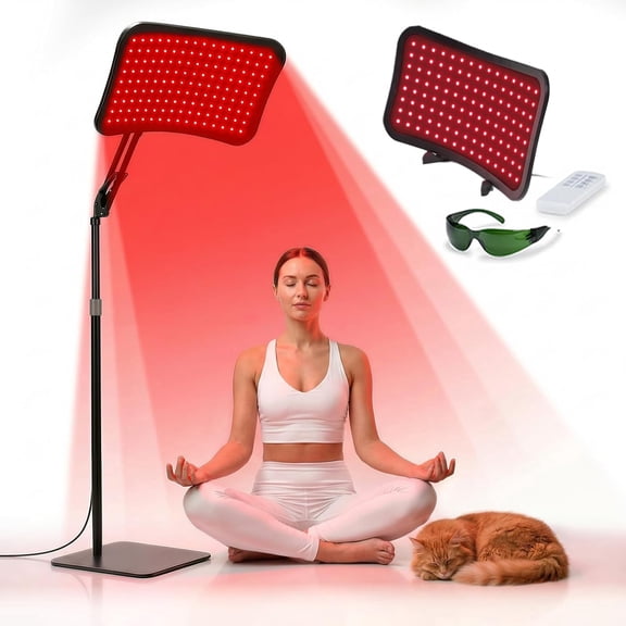 Renergy Red Light for Face and Body, 660nm 850nm Near Infrared Panel, LED Device with Stand & Remote for Home Use