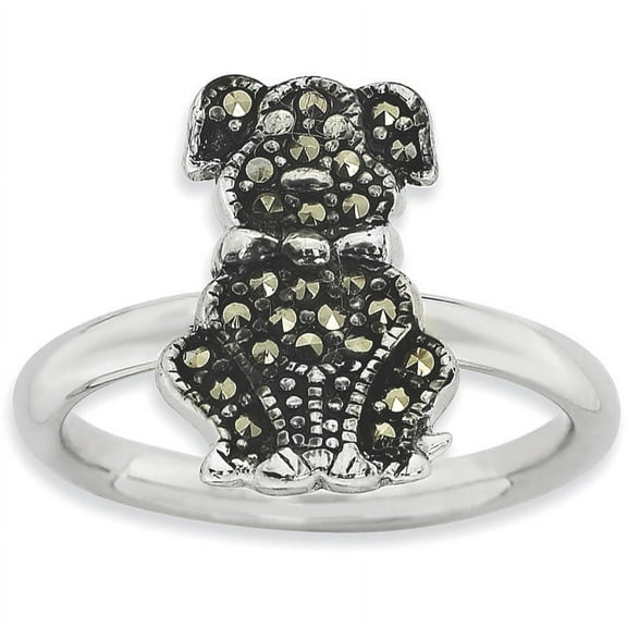 Marcasite Sterling Silver Dog Ring