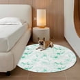 thumbnail image 2 of Green Flower Round Area Rug 3Ft Washable Small Circle Rugs for Kitchen Entryway, Watercolor Floral Botanical Line Drawing Print Non-Slip Carpet Floor Mats Indoor Outdoor Carpet Runner Home Decor, 2 of 8