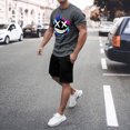 thumbnail image 2 of toraway Mens Suits Regular Fit Separates Men's Casual Short Sleeved Round Neck Short Sleeved Summer Fun Smil Ing Expression Short Sleeved T Shirt Set M, 2 of 4