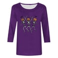thumbnail image 4 of successthop Womens Halloween Shirts Plus Size Pumpkin 3/4 Sleeve Tee Skeleton Tops Holiday Fall Vacation Clothes Purple, 4 of 4
