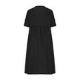 thumbnail image 4 of Dyegold Women Cotton And Linen Shirt Dress Button Down Casual Maxi Dresses Loose Flowy Swing Long Sleeve Vacation Long Dress, 4 of 5