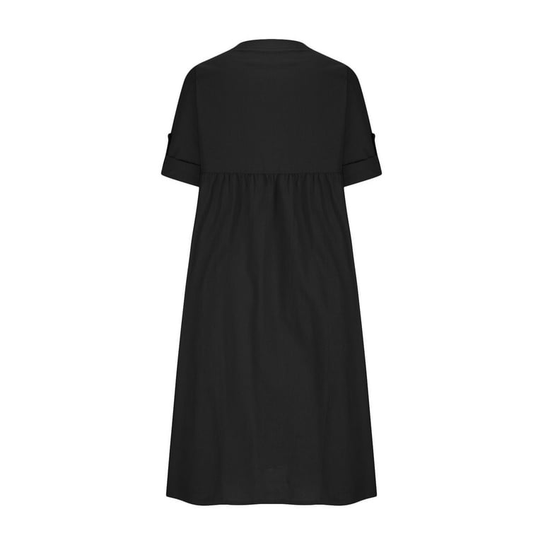 Casual Solid Buttons Turndown Collar Princess Dresses(4 Colors) Casual Solid Buttons Turndown Collar Princess Dresses(4 Colors)