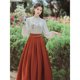 thumbnail image 4 of Vestido estilo preppy retro Han Element de Mori para mujer, vestido de corte A con elemento Han, falda de manga larga bordada, traje limitado 40 +, 4 of 4