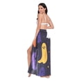 thumbnail image 3 of FORMRS Womens Long Sarong Beach Wrap Semi-Sheer Bikini Skirt Bathing Swimsuit Cover Up, Halloween Colorful Ghosts, 3 of 7
