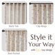 thumbnail image 4 of Cortinas de lino con estampado floral JINCHAN 100x240cm Marrón 2 paneles, 4 of 8