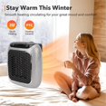 thumbnail image 4 of Space Heater Adjust Temperature Flame Resistance Low Noise Electric Heater for Bedroom Office 110‑240V US Plug, 4 of 4