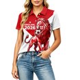 thumbnail image 2 of Women's Football Graphic T-Shirt, Women's Fashion Printed Short Sleeve Sports Top, Casual Athletic Workout Tee for Soccer Tournament 2026 Yellow Size: 2XL, 2 of 5