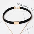 thumbnail image 4 of AYYUFE Women's Vintage Gothic Punk Layered Bar Chain Suede Chocker Necklace, 4 of 8