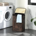 thumbnail image 4 of 72L Laundry Hamper with Lid Bamboo Laundry Basket with Liner Bag Foldable Storage Hamper with Handles Rustic Brown, 4 of 8