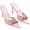 Pink, variant on 2.76 IN Sexy Kitten Heels for Women Sequins Pointed Toe Slip On Backless Dress Shoes For Prom Wedding Party