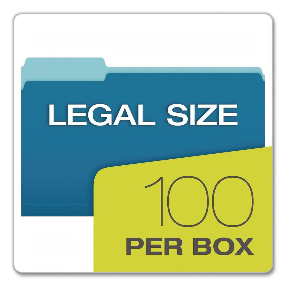 1/3 Cut Tab Legal Size Interior File Folders - Blue (100/Box)
