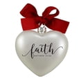 thumbnail image 2 of Lighthouse Christian Products Faith Silver Tone Heart 3.5 x 3.5 Glass Christmas Ornament, 2 of 3