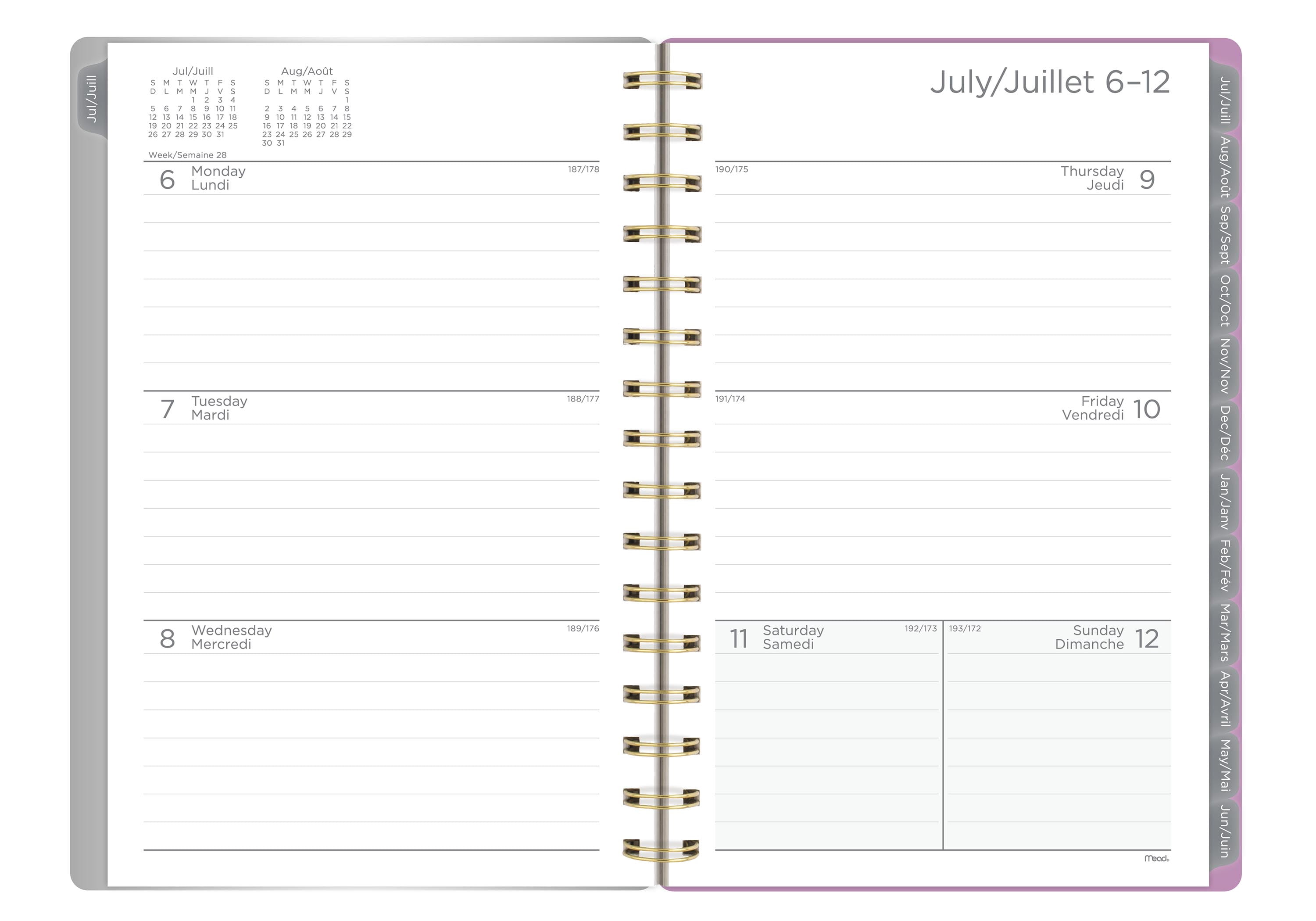2026-2027 Mead Fun Stripes Small Weekly and Monthly Academic Year Planner