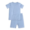 thumbnail image 5 of WIBACKER 1-6T Bamboo Viscose Snug Fit Pajamas for Little Boys Girls Short Sleepwear Soft Summer Pjs 2pcs Set, 5 of 12