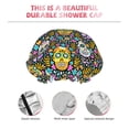 thumbnail image 3 of Kdxio Sugar Skulls Print Shower Cap for Women,Elastic and Reusable,Double Waterproof Layers Bathing Hat, 3 of 6