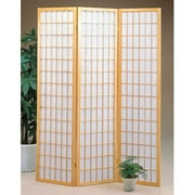 Home Source Oak Wood 3 Panel Shoji Screen