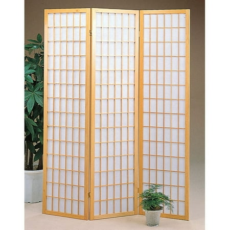 Home Source Oak Wood 3 Panel Shoji Screen