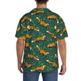thumbnail image 3 of Rateoe Green Plants with Fox Pattern Men's Short Sleeve Classic Shirt, Casual Short-Sleeved Shirt, Lightweight Summer Shirt, Cuban Collar Shirt,Button-Front Shirt-4X-Large, 3 of 5