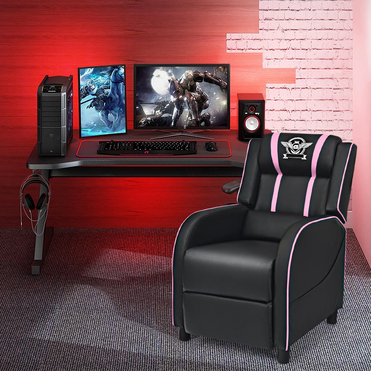  Giantex Gaming Recliner Chair, Racing Style Single Recliner Sofa  w/Massage, Adjustable PU Leather Video Game Chair Home Theater Seat for  Living Room Game & Recreation Room (Red) : Home & Kitchen