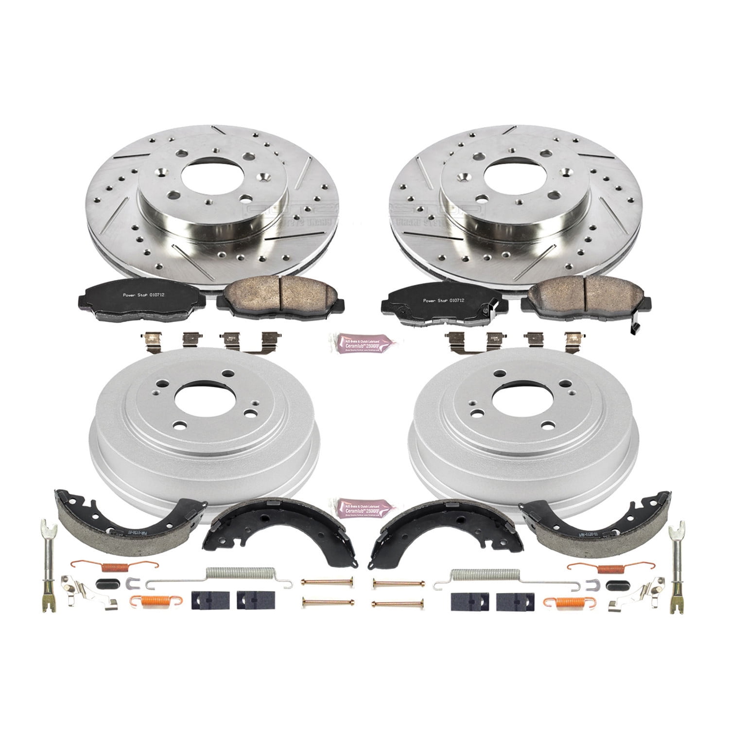 PowerStop Front and Rear Z23 Evolution Sport Brake Pad Rotor Drum and Shoe Kit Fits: HONDA Select Models K15086DK