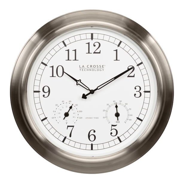 Reloj de Pared Analógico La Crosse 404-80017 45 cm Acero Inoxidable