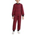 thumbnail image 2 of Conjuntos de pijamas a juego para la familia INSPIRE CHIC, de manga larga y pantalones de búfalo, ropa de dormir navideña de 2 piezas XL roja ["Niños y Niñas"], 2 of 5