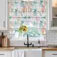 thumbnail image 6 of Teal Red Jellyfish Coastal Swag Valances for Windows 2 Pack, Kitchen Window Curtains 36 Inch Length, Vintage Beach Coral Starfish Nautical Privacy Swag Curtains for Living Room/Bathroom 36"x36", 6 of 8