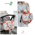 thumbnail image 3 of Bolsa de pañales, bolsa de mensajero de hombro de viaje para mamá y papá, bolsa de bebé multiusos para niños y niñas, (beige) Feliz Sencillez, 3 of 5
