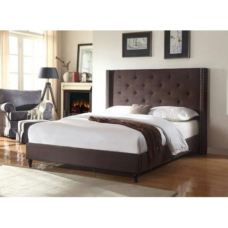 headboard linen bed homelife platform brown quot amp