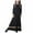 Black, variant on Huvoen Kids Girls Muslim Islamic Long Dress Long Sleeves Round Neck Colorblock Dress Soft Full Length Robe Burka Arab Maxi Dresses Black 8-9 Years